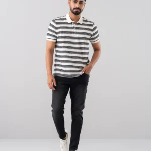 relaxed fit yarn dyed polo shirt