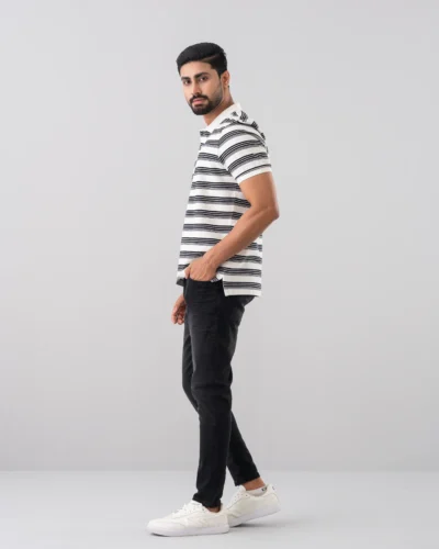relaxed fit yarn dyed polo shirt