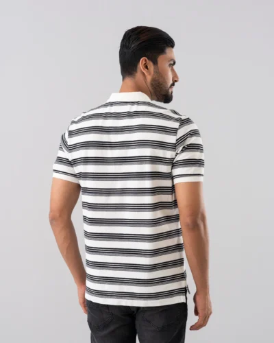 relaxed fit yarn dyed polo shirt