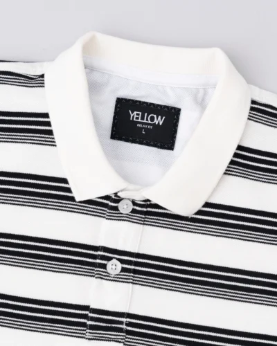 relaxed fit yarn dyed polo shirt